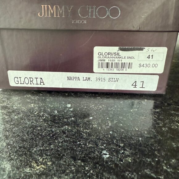 Jimmy Choo Cruise Collection Gloria Silver Ankle Strap Glitter Heels Eu Size 41 - Picture 12 of 13